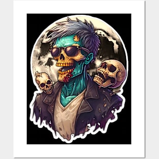 Cool Zombie With Sunglasses, Monster, Undead, Horror, Halloween Posters and Art